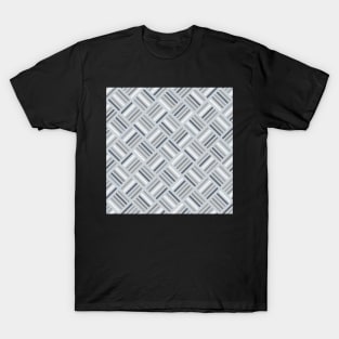 Herringbone Pattern Slate Grey and Stone T-Shirt